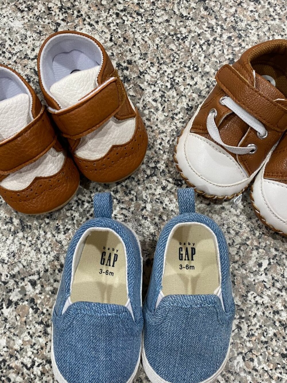 Lot of 3 Pair of Infant Shoes-0-6 Months